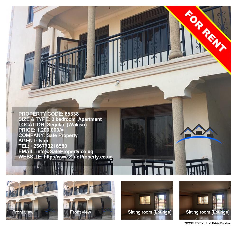 3 bedroom Apartment  for rent in Seguku Wakiso Uganda, code: 65338