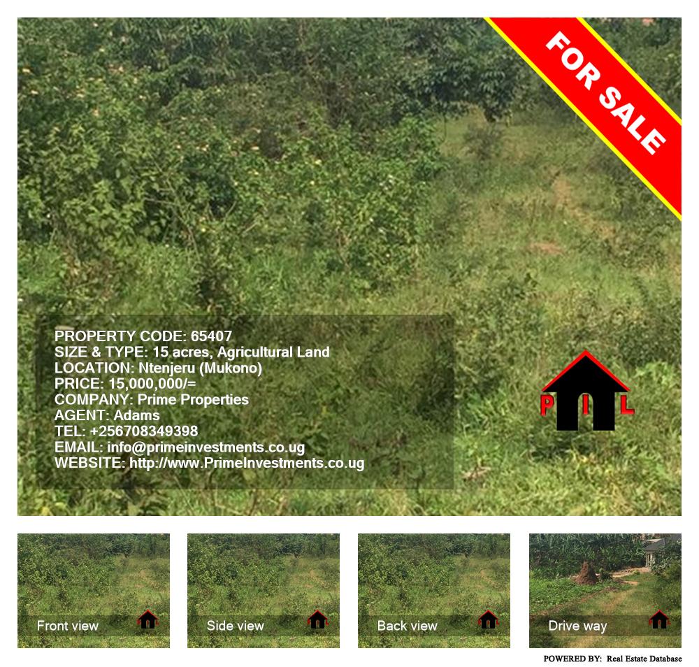 Agricultural Land  for sale in Ntenjjeru Mukono Uganda, code: 65407