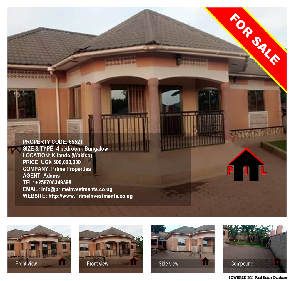 4 bedroom Bungalow  for sale in Kitende Wakiso Uganda, code: 65521