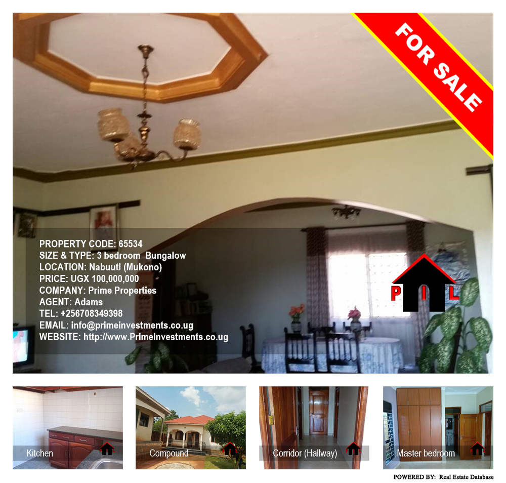 3 bedroom Bungalow  for sale in Nabuuti Mukono Uganda, code: 65534