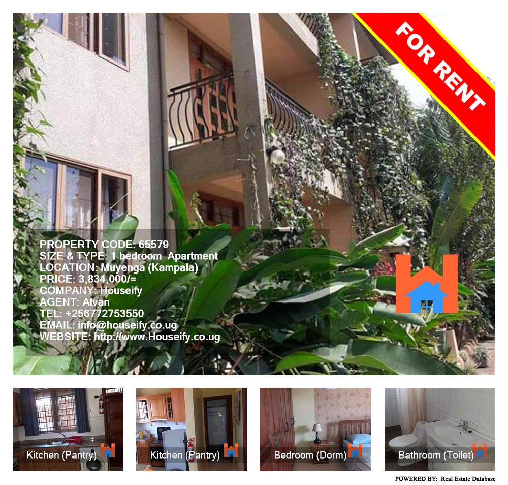 1 bedroom Apartment  for rent in Muyenga Kampala Uganda, code: 65579