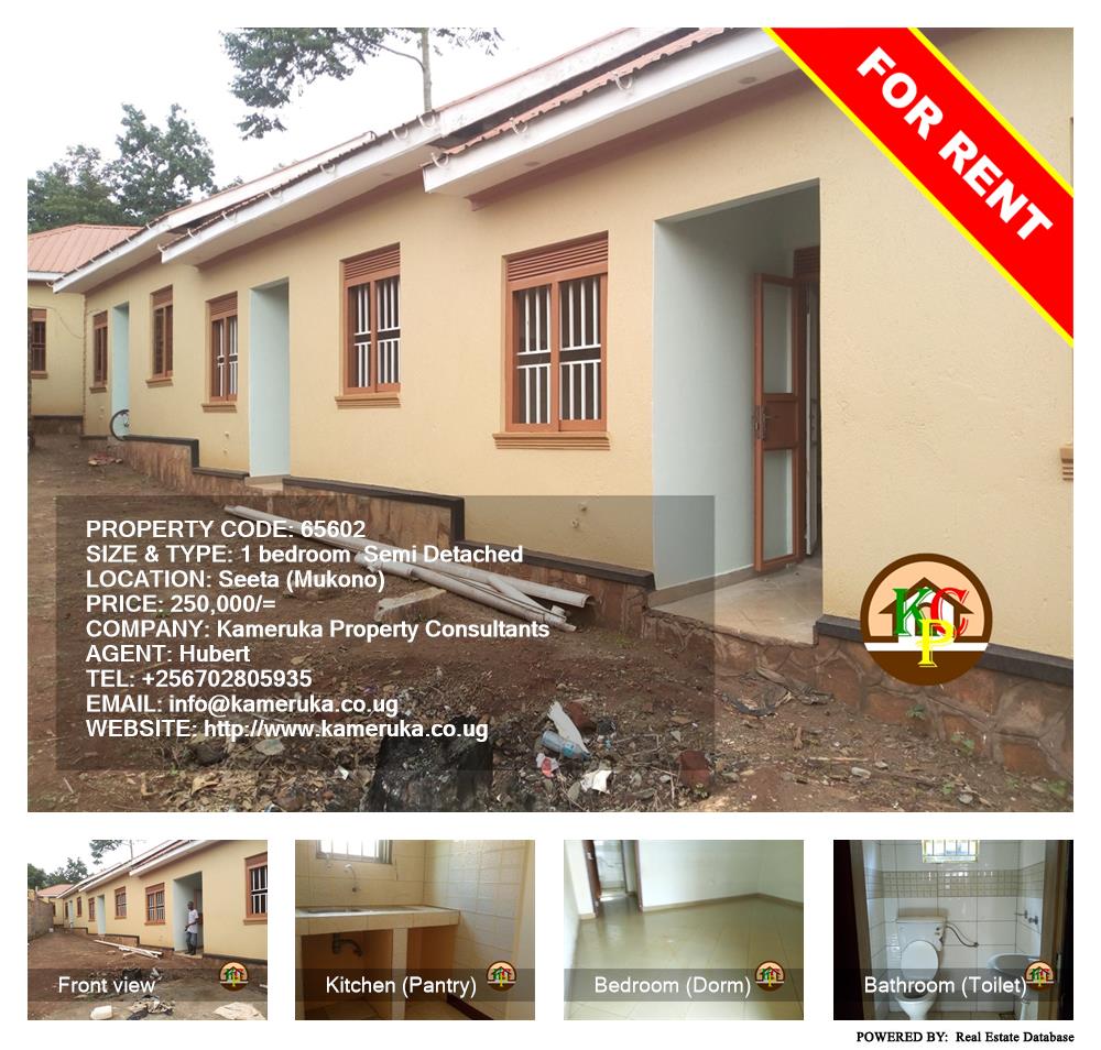 1 bedroom Semi Detached  for rent in Seeta Mukono Uganda, code: 65602