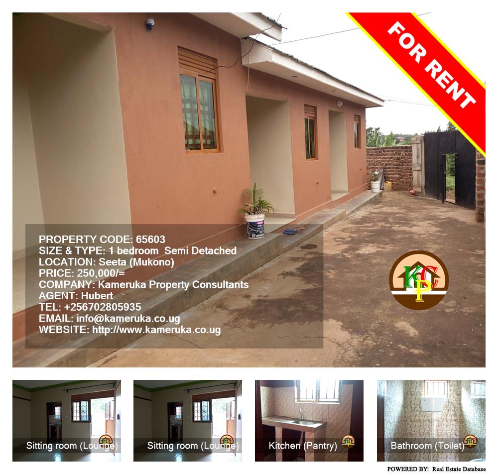1 bedroom Semi Detached  for rent in Seeta Mukono Uganda, code: 65603
