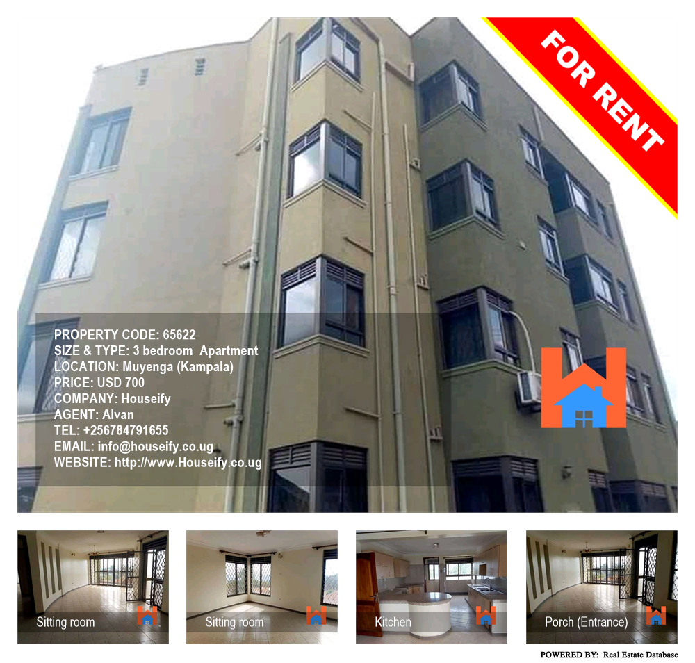 3 bedroom Apartment  for rent in Muyenga Kampala Uganda, code: 65622