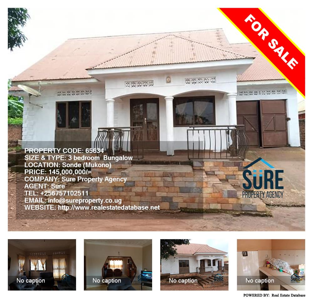 3 bedroom Bungalow  for sale in Sonde Mukono Uganda, code: 65634