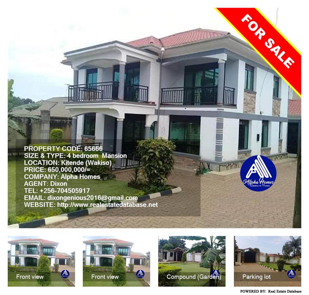 4 bedroom Mansion  for sale in Kitende Wakiso Uganda, code: 65666