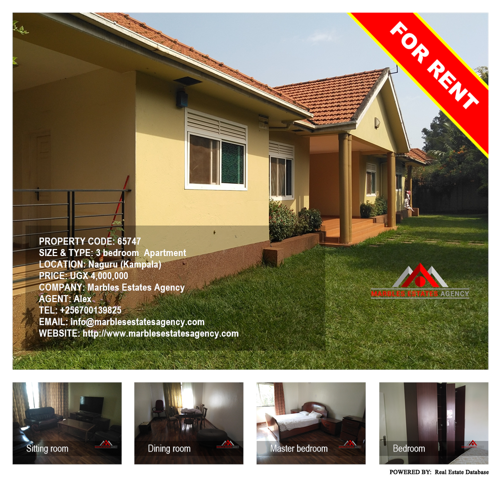 3 bedroom Apartment  for rent in Naguru Kampala Uganda, code: 65747