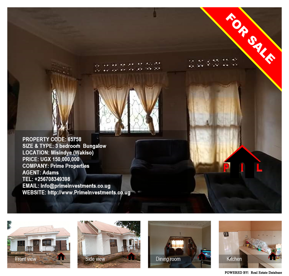 3 bedroom Bungalow  for sale in Misindye Wakiso Uganda, code: 65758