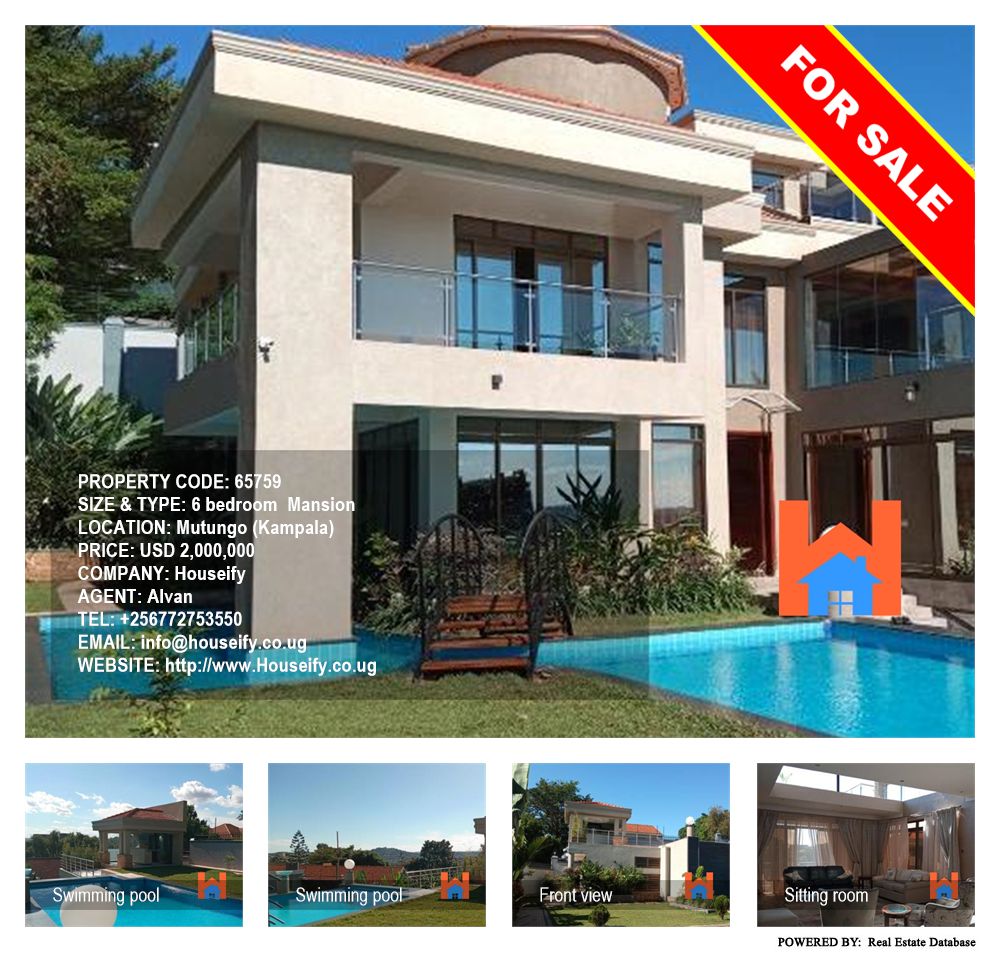 6 bedroom Mansion  for sale in Mutungo Kampala Uganda, code: 65759