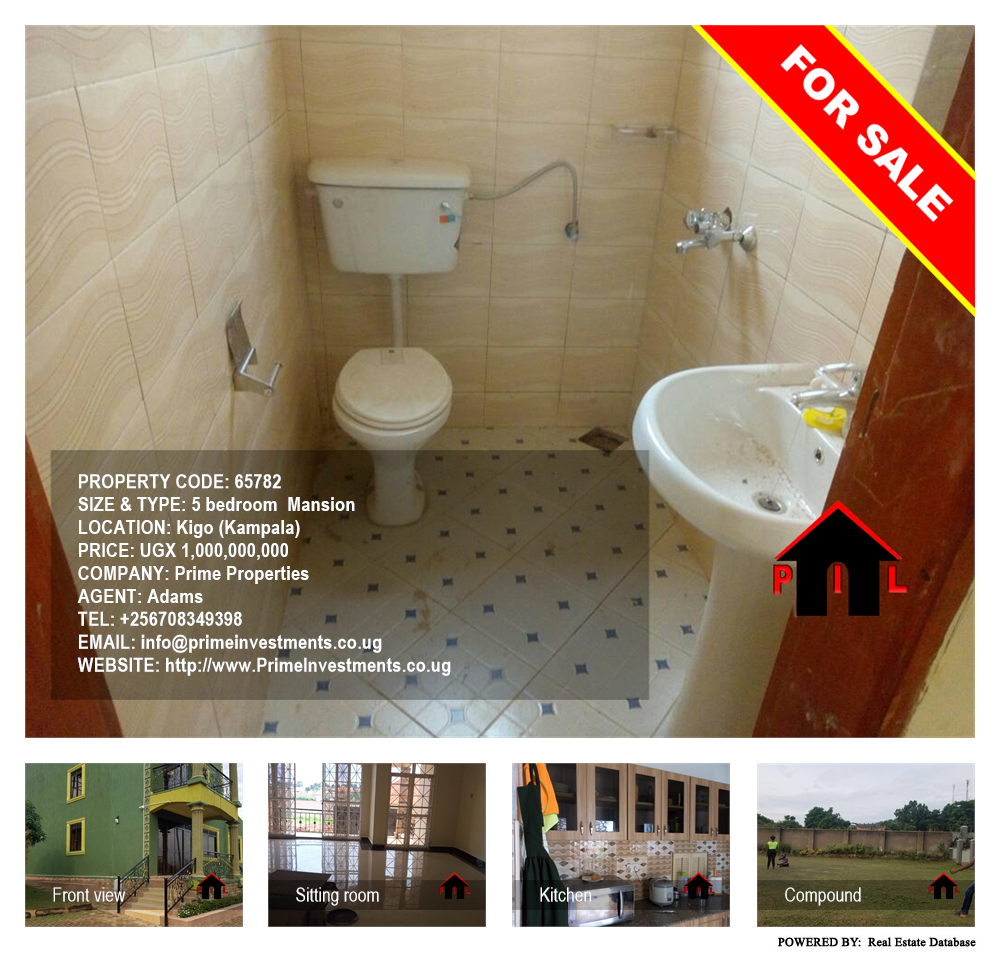 5 bedroom Mansion  for sale in Kigo Kampala Uganda, code: 65782