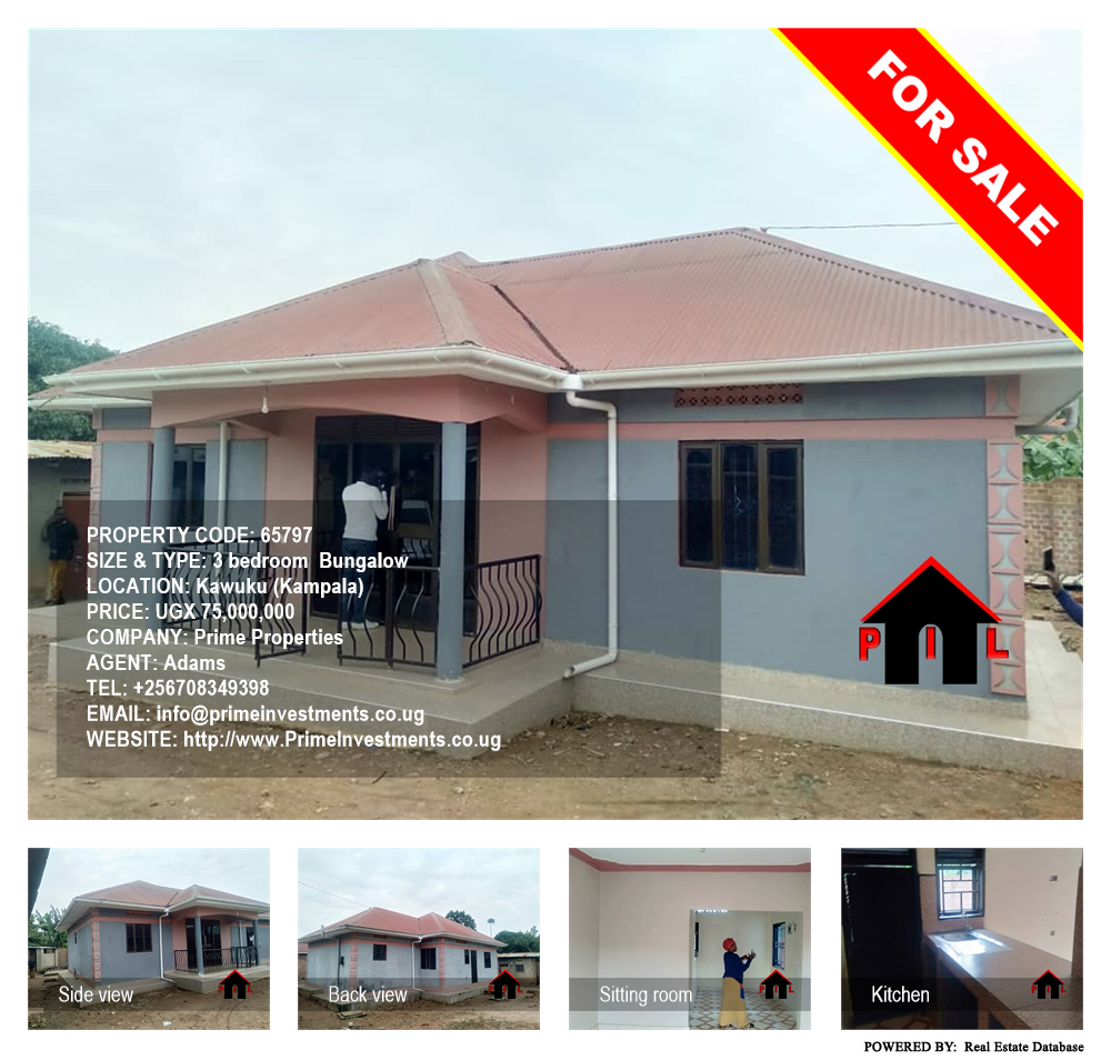 3 bedroom Bungalow  for sale in Kawuku Kampala Uganda, code: 65797