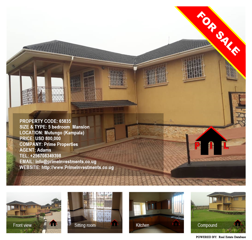 5 bedroom Mansion  for sale in Mutungo Kampala Uganda, code: 65835