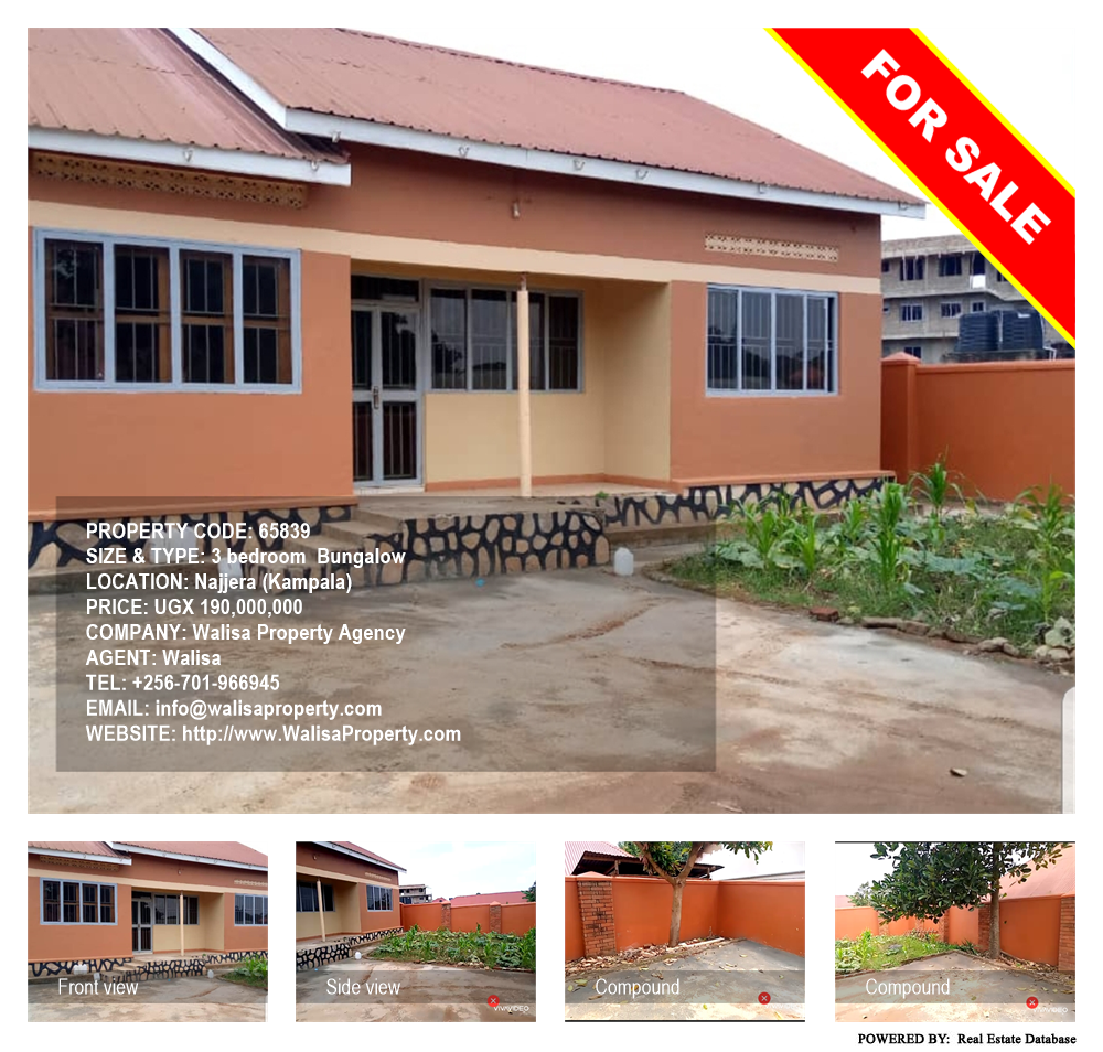 3 bedroom Bungalow  for sale in Najjera Kampala Uganda, code: 65839