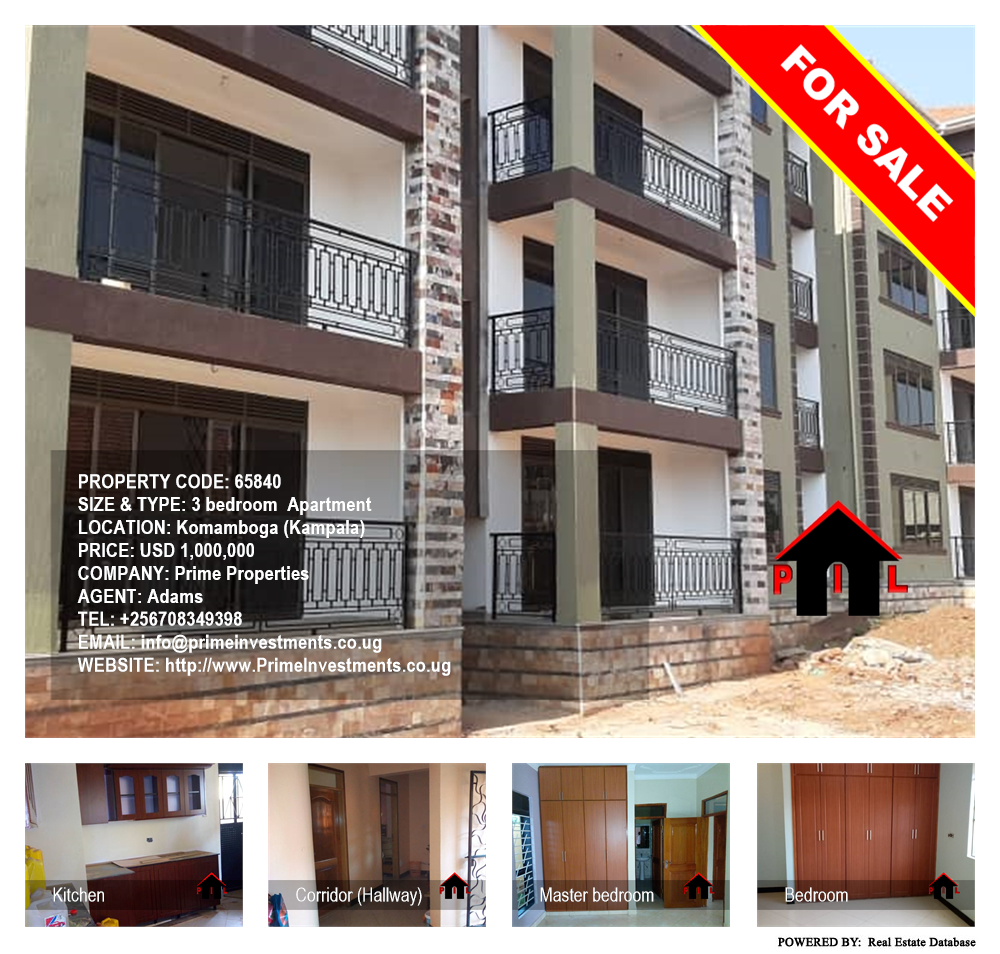 3 bedroom Apartment  for sale in Komamboga Kampala Uganda, code: 65840