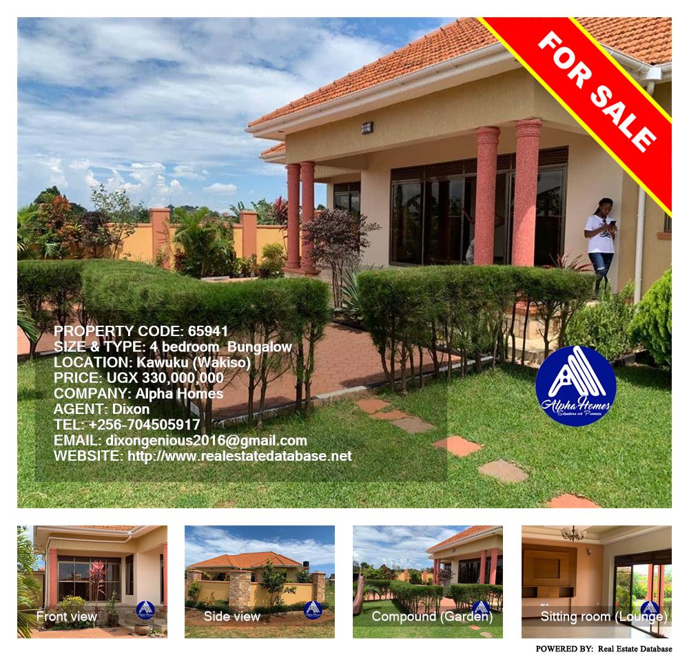 4 bedroom Bungalow  for sale in Kawuku Wakiso Uganda, code: 65941