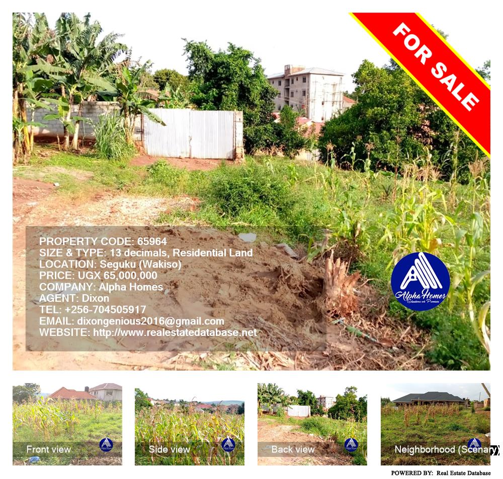 Residential Land  for sale in Seguku Wakiso Uganda, code: 65964