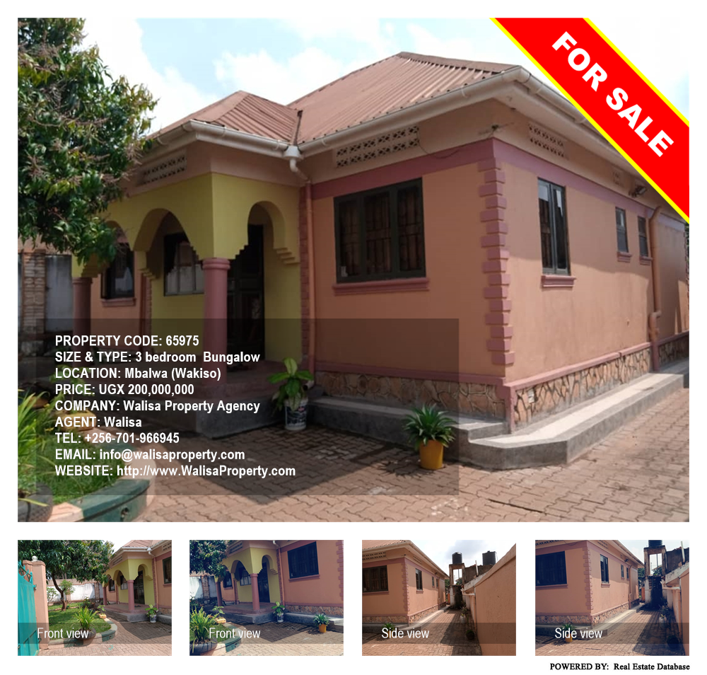 3 bedroom Bungalow  for sale in Mbalwa Wakiso Uganda, code: 65975