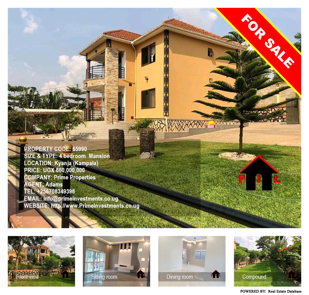 4 bedroom Mansion  for sale in Kyanja Kampala Uganda, code: 65990