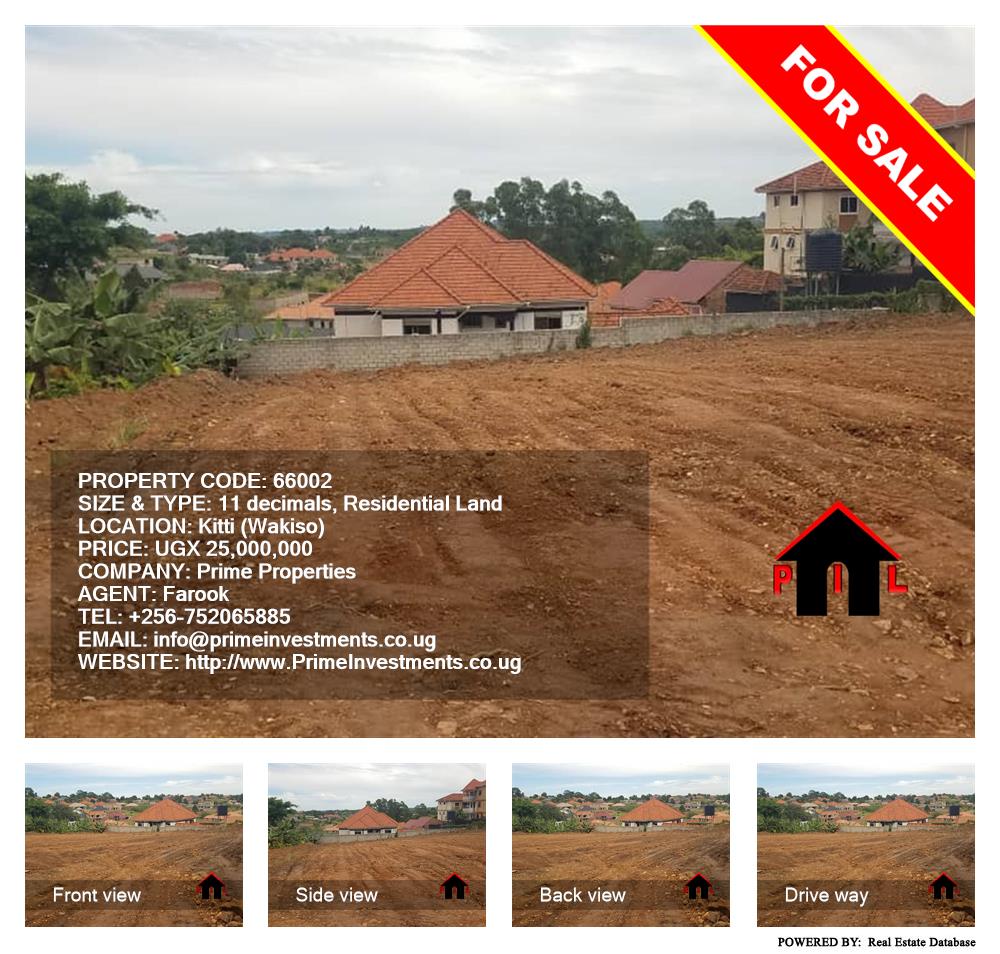 Residential Land  for sale in Kitti Wakiso Uganda, code: 66002