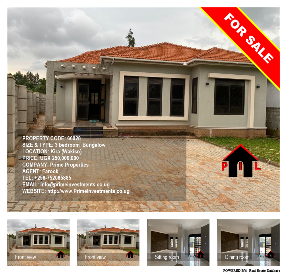 3 bedroom Bungalow  for sale in Kira Wakiso Uganda, code: 66028