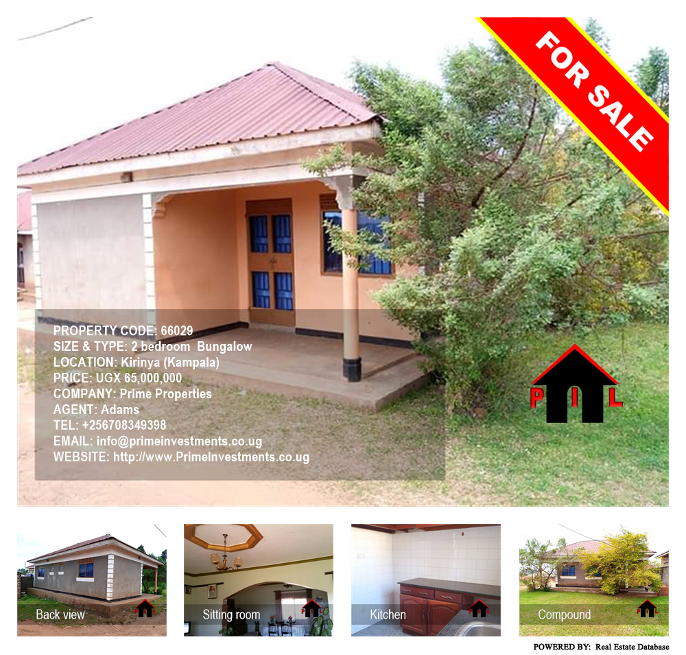 2 bedroom Bungalow  for sale in Kirinya Kampala Uganda, code: 66029