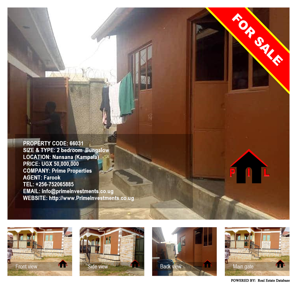 2 bedroom Bungalow  for sale in Nansana Kampala Uganda, code: 66031