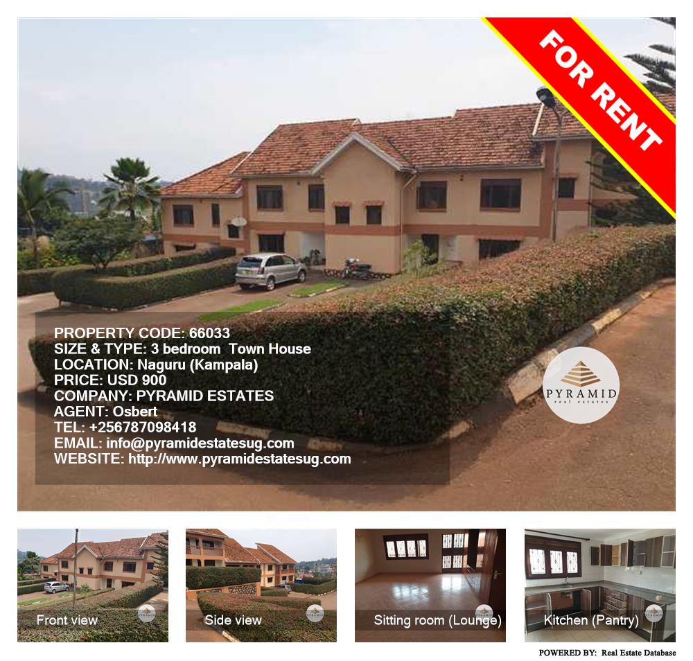 3 bedroom Town House  for rent in Naguru Kampala Uganda, code: 66033