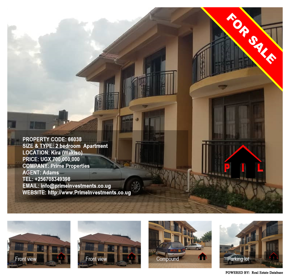 2 bedroom Apartment  for sale in Kira Wakiso Uganda, code: 66038