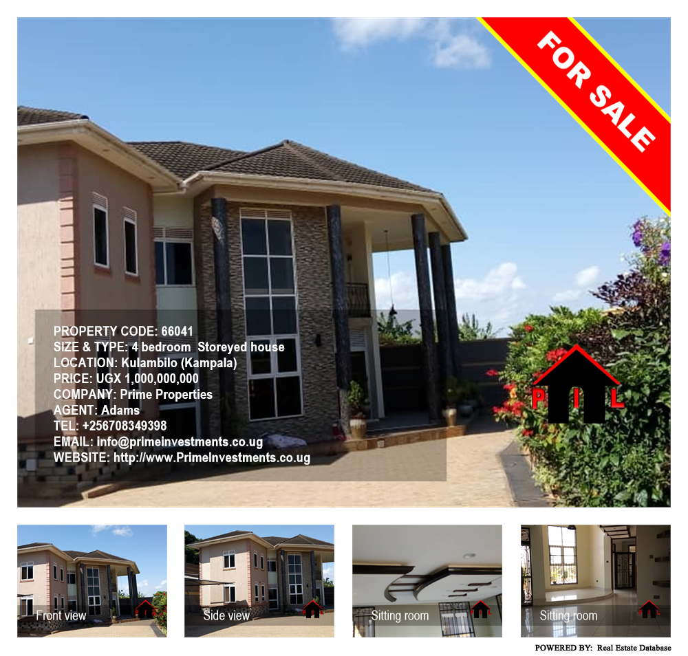 4 bedroom Storeyed house  for sale in Kulambilo Kampala Uganda, code: 66041