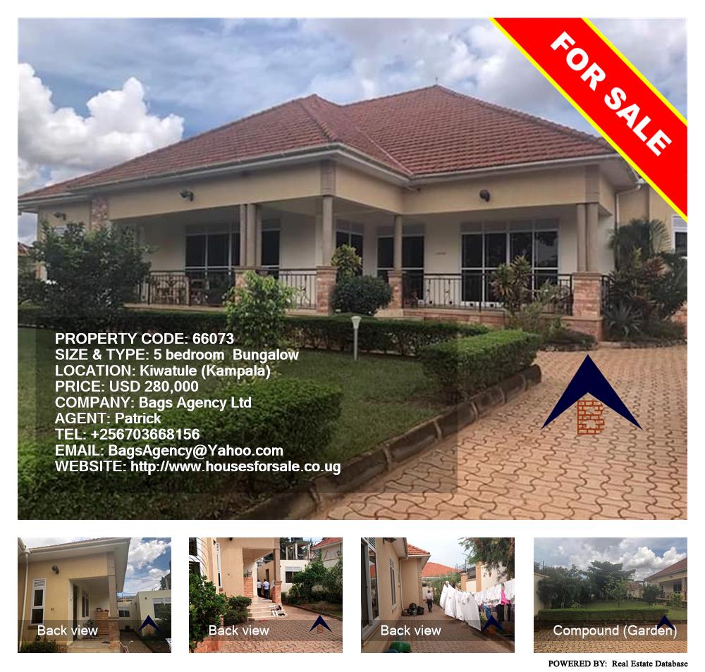 5 bedroom Bungalow  for sale in Kiwaatule Kampala Uganda, code: 66073