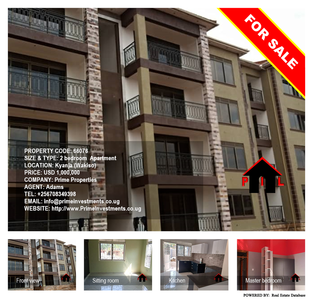 2 bedroom Apartment  for sale in Kyanja Wakiso Uganda, code: 66076