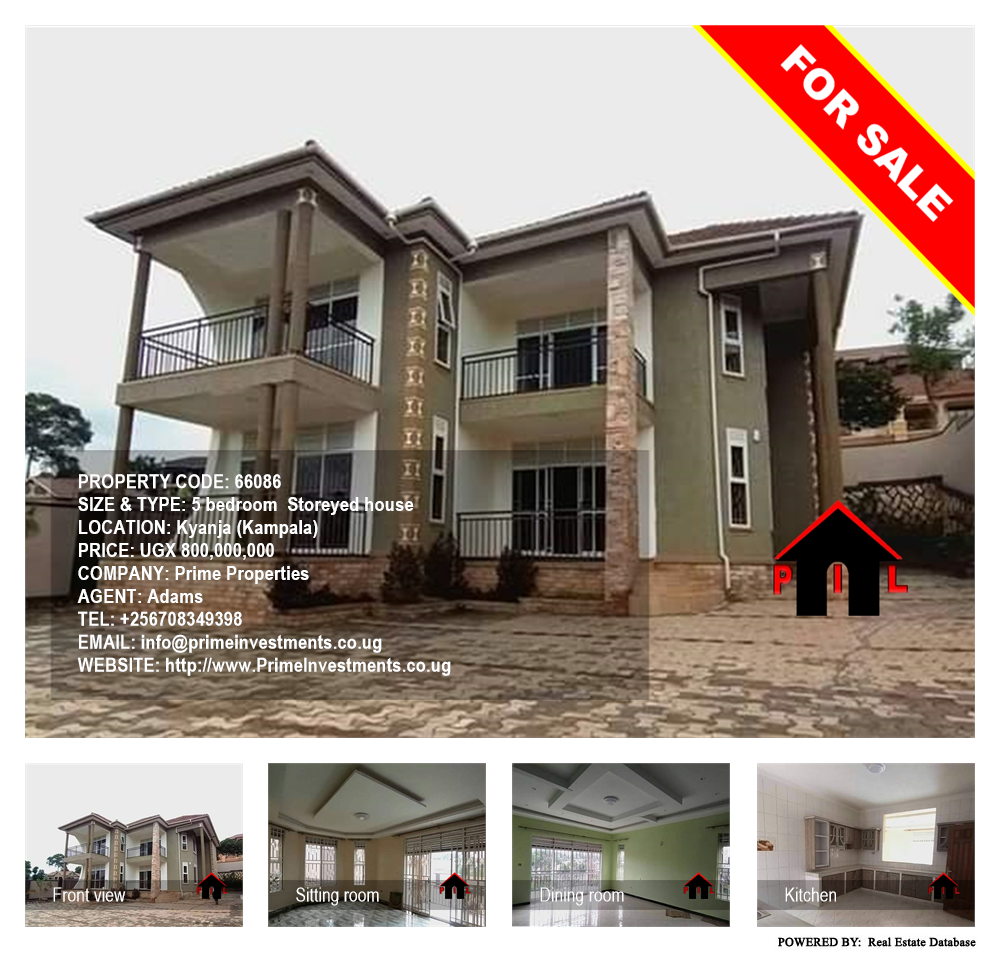 5 bedroom Storeyed house  for sale in Kyanja Kampala Uganda, code: 66086