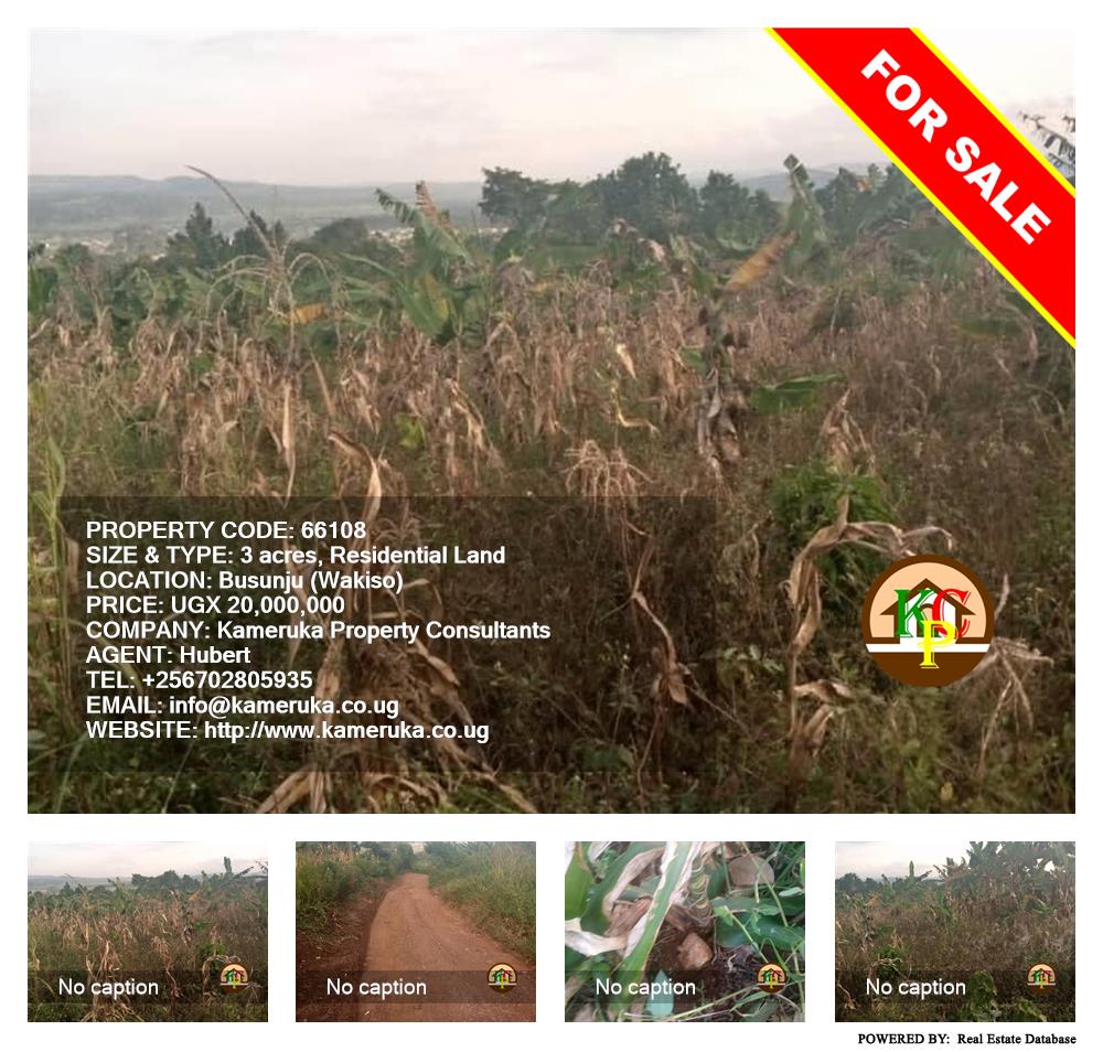 Residential Land  for sale in Busunjju Wakiso Uganda, code: 66108