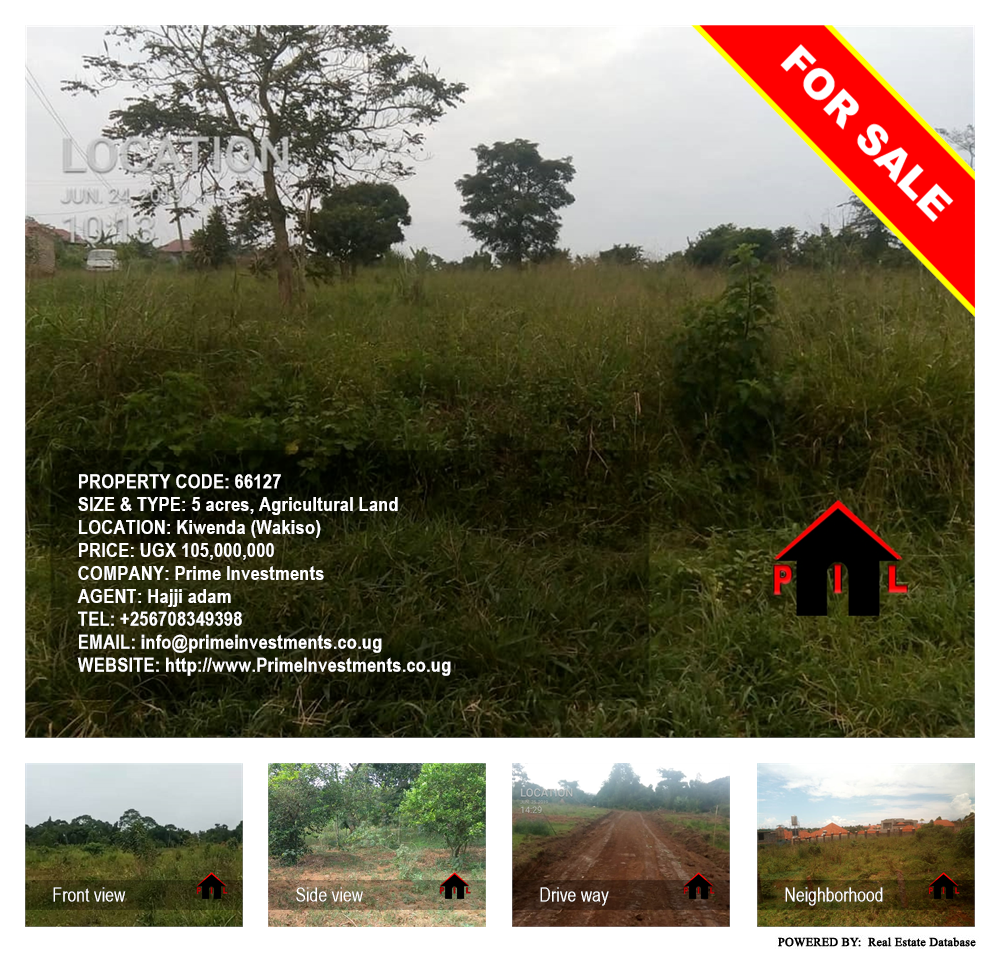 Agricultural Land  for sale in Kiwenda Wakiso Uganda, code: 66127