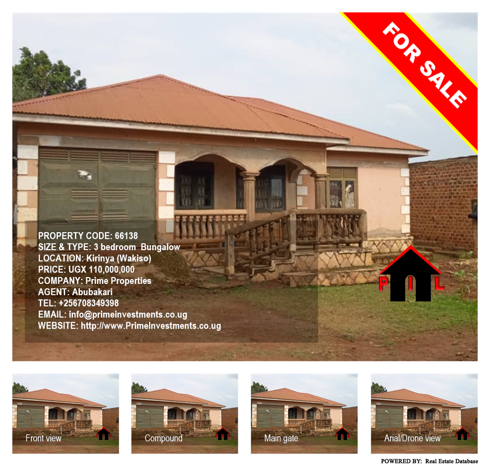 3 bedroom Bungalow  for sale in Kirinya Wakiso Uganda, code: 66138