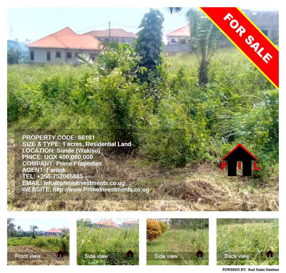 Residential Land  for sale in Sonde Wakiso Uganda, code: 66191
