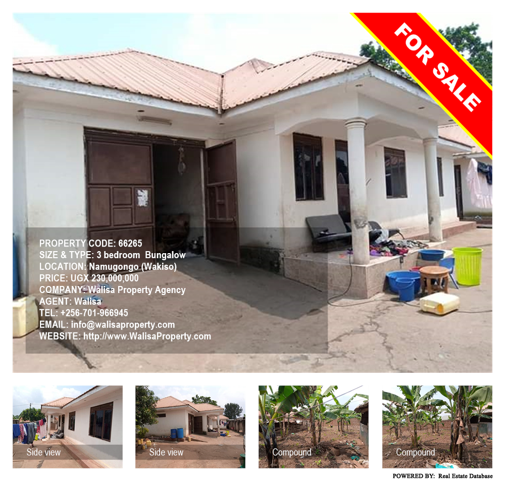 3 bedroom Bungalow  for sale in Namugongo Wakiso Uganda, code: 66265