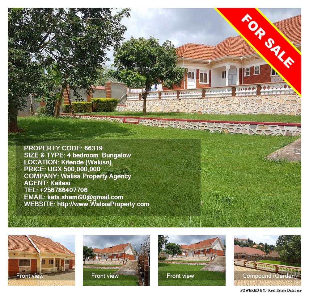 4 bedroom Bungalow  for sale in Kitende Wakiso Uganda, code: 66319