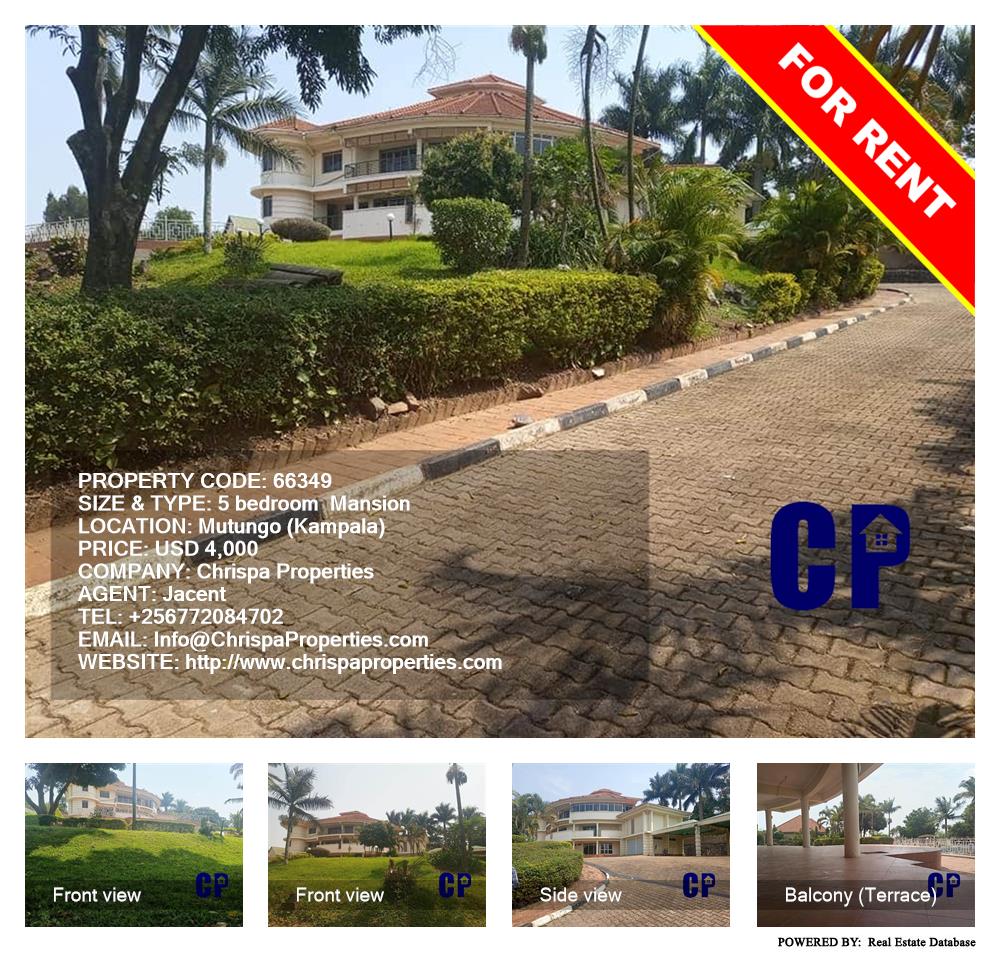 5 bedroom Mansion  for rent in Mutungo Kampala Uganda, code: 66349