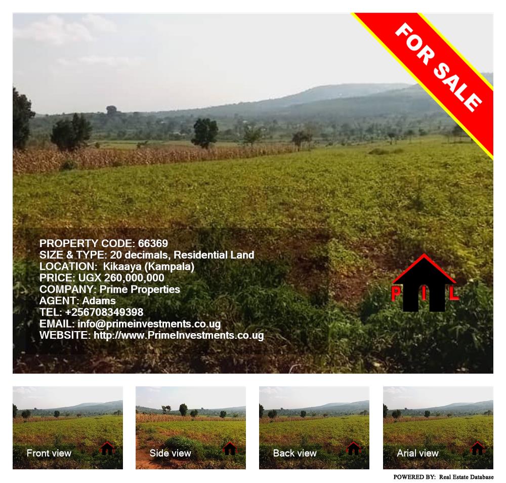 Residential Land  for sale in Kikaaya Kampala Uganda, code: 66369