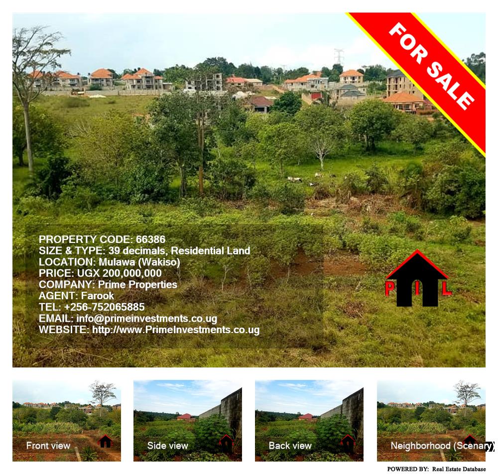 Residential Land  for sale in Mulawa Wakiso Uganda, code: 66386