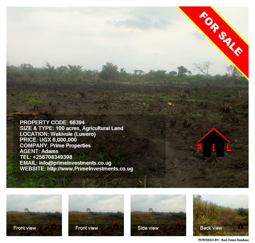 Agricultural Land  for sale in Wakivule Luweero Uganda, code: 66394