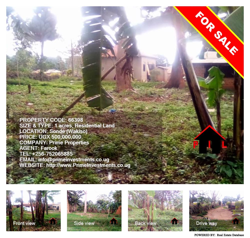 Residential Land  for sale in Sonde Wakiso Uganda, code: 66398