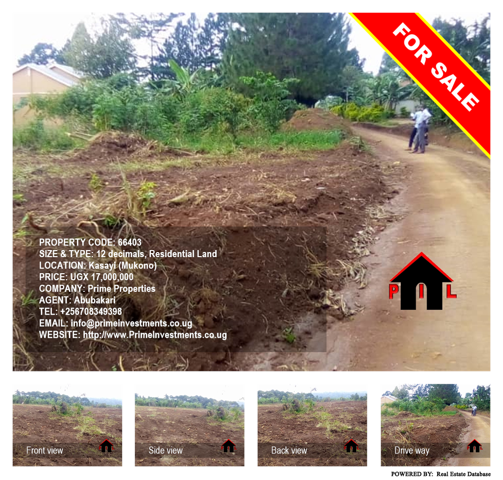 Residential Land  for sale in Kasayi Mukono Uganda, code: 66403