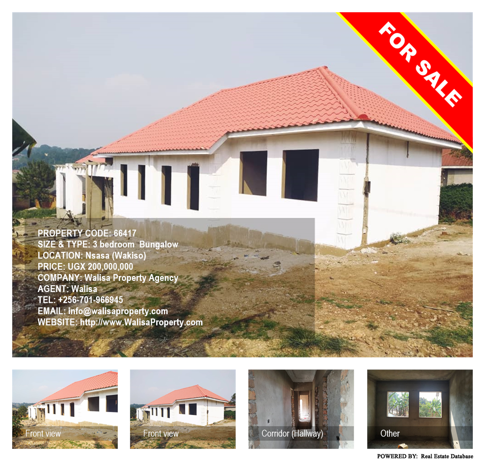 3 bedroom Bungalow  for sale in Nsasa Wakiso Uganda, code: 66417