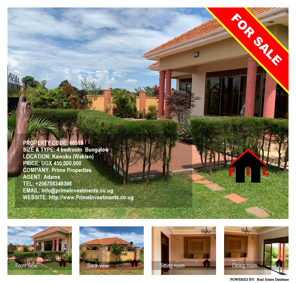 4 bedroom Bungalow  for sale in Kawuku Wakiso Uganda, code: 66518