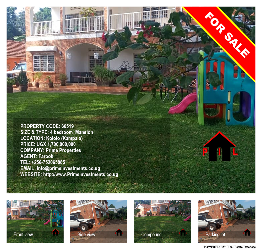 4 bedroom Mansion  for sale in Kololo Kampala Uganda, code: 66519