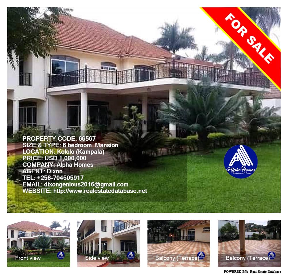 6 bedroom Mansion  for sale in Kololo Kampala Uganda, code: 66567