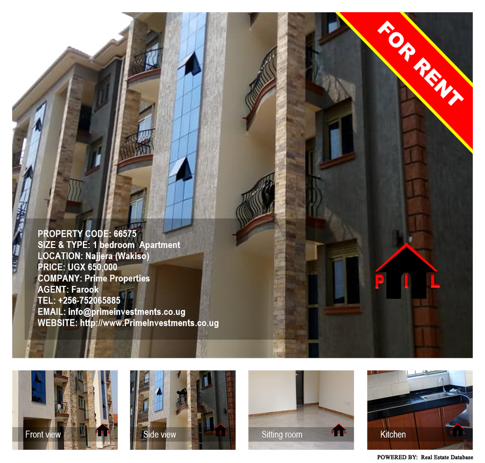 1 bedroom Apartment  for rent in Najjera Wakiso Uganda, code: 66575