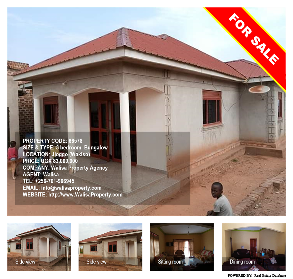 3 bedroom Bungalow  for sale in Jjoggo Wakiso Uganda, code: 66578